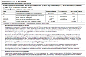 Гомозиготная мутация в гене, расшифровка анализа крови