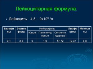 Очень плохой анализ крови (лейкоцитарная формула)