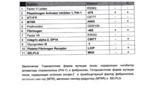 Гомозиготная мутация в гене, расшифровка анализа крови