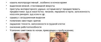 Отёк носа, кашель с мокротой, нехватка дыхания