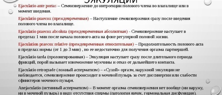 Отсутствие эякуляции