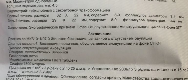 Определение бесплодия по узи