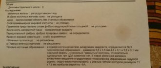 Фиброаденома молочной железы, расшифровка узи
