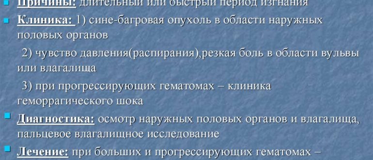 Гематома наружных половых органов